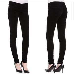 AG • Super Skinny Black Velvet Jeans